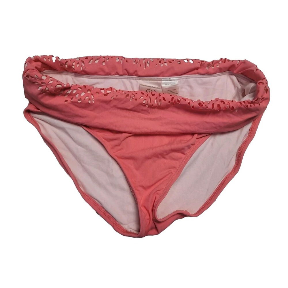 Calia By Carrie Foldover Bikini Bottom Pink XS